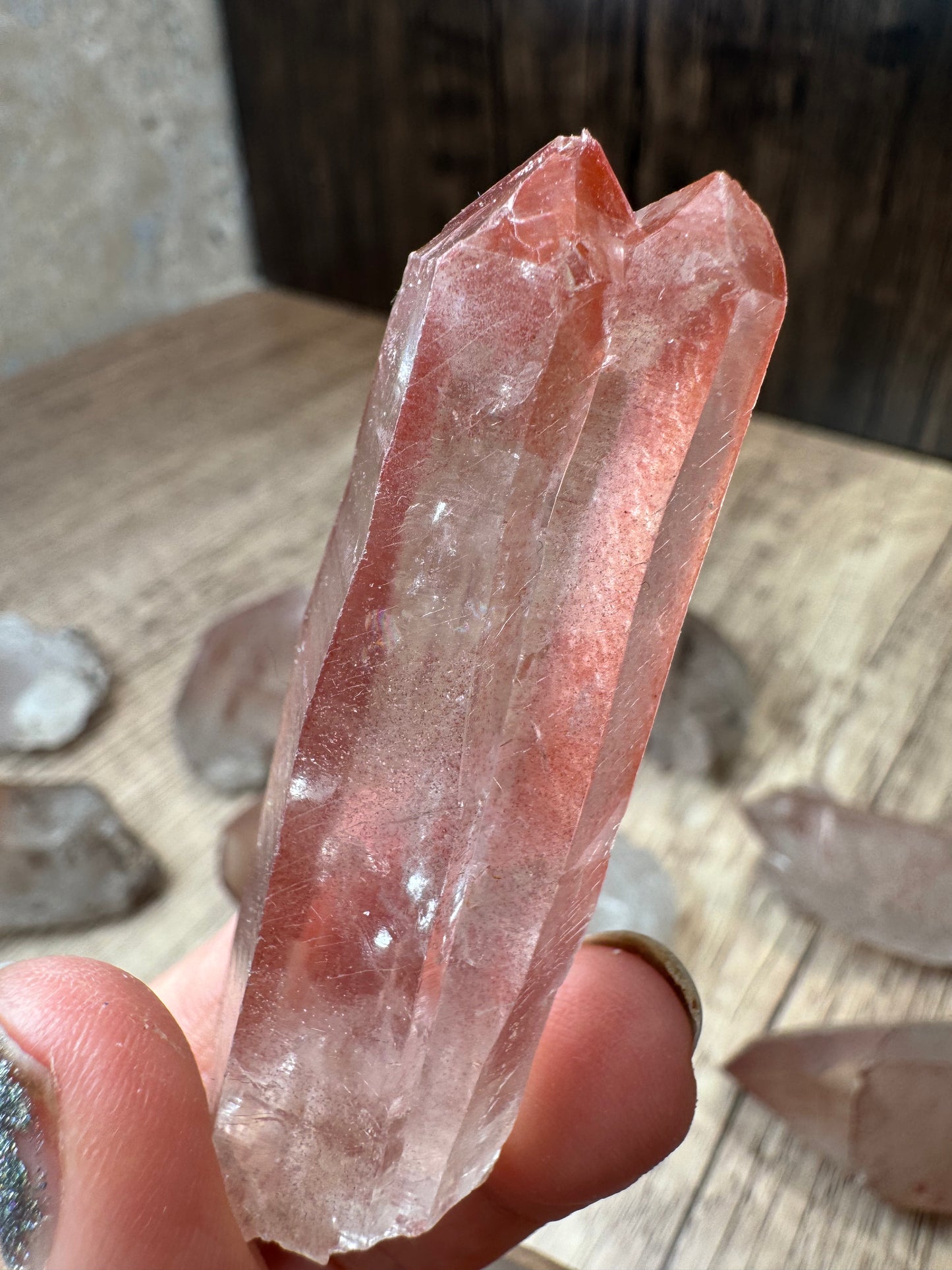 Pink Lemurian Quartz Points — Lot B