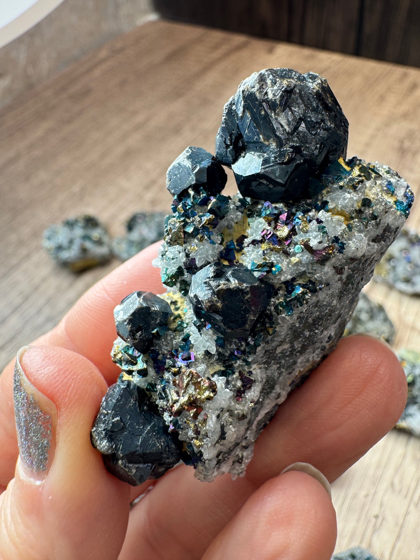 Iridescent Chalcopyrite, Pyrite and Sphalerite — Lot A