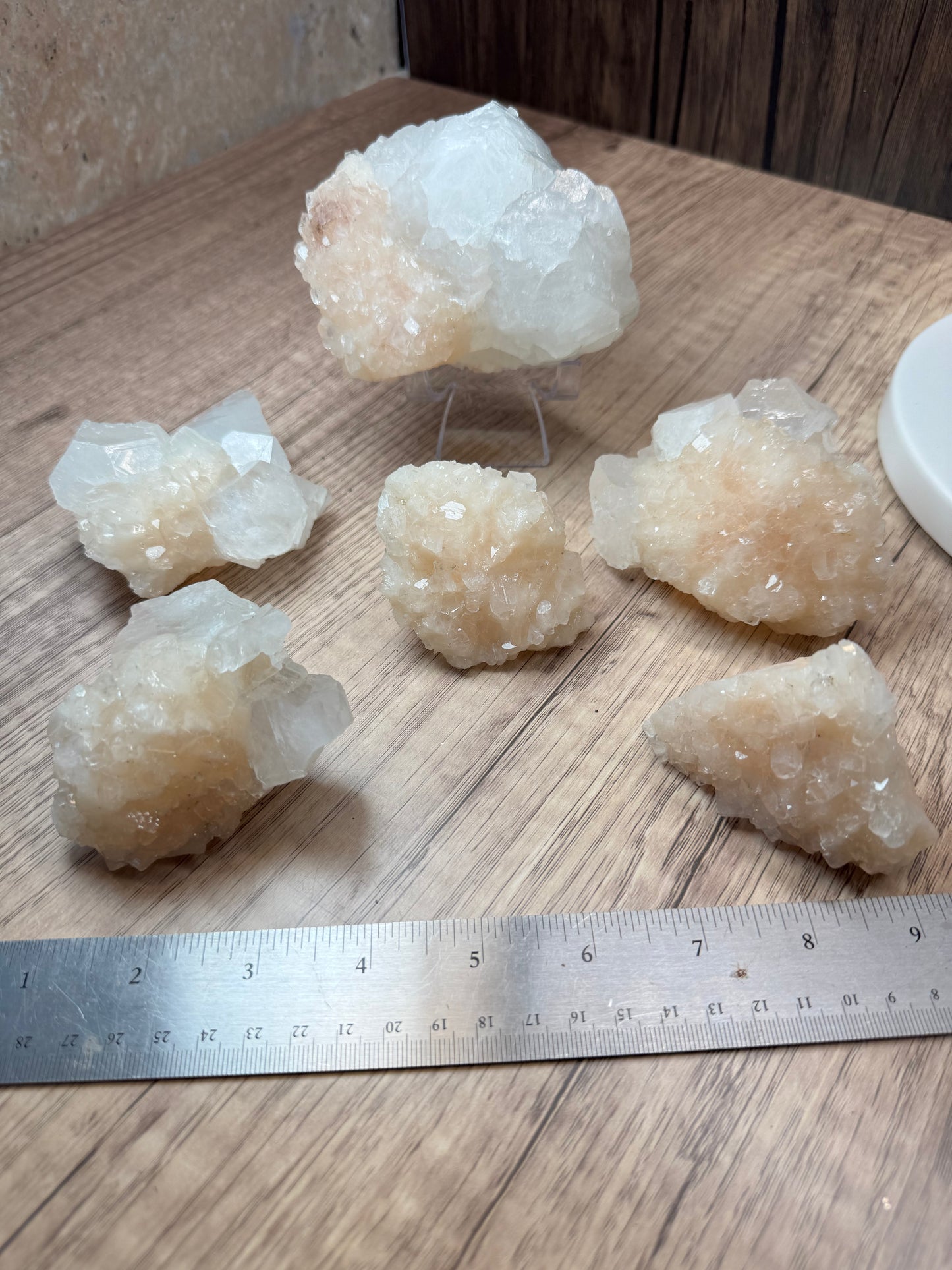 Blush Pink Stilbite with Apophyllite — Lot B