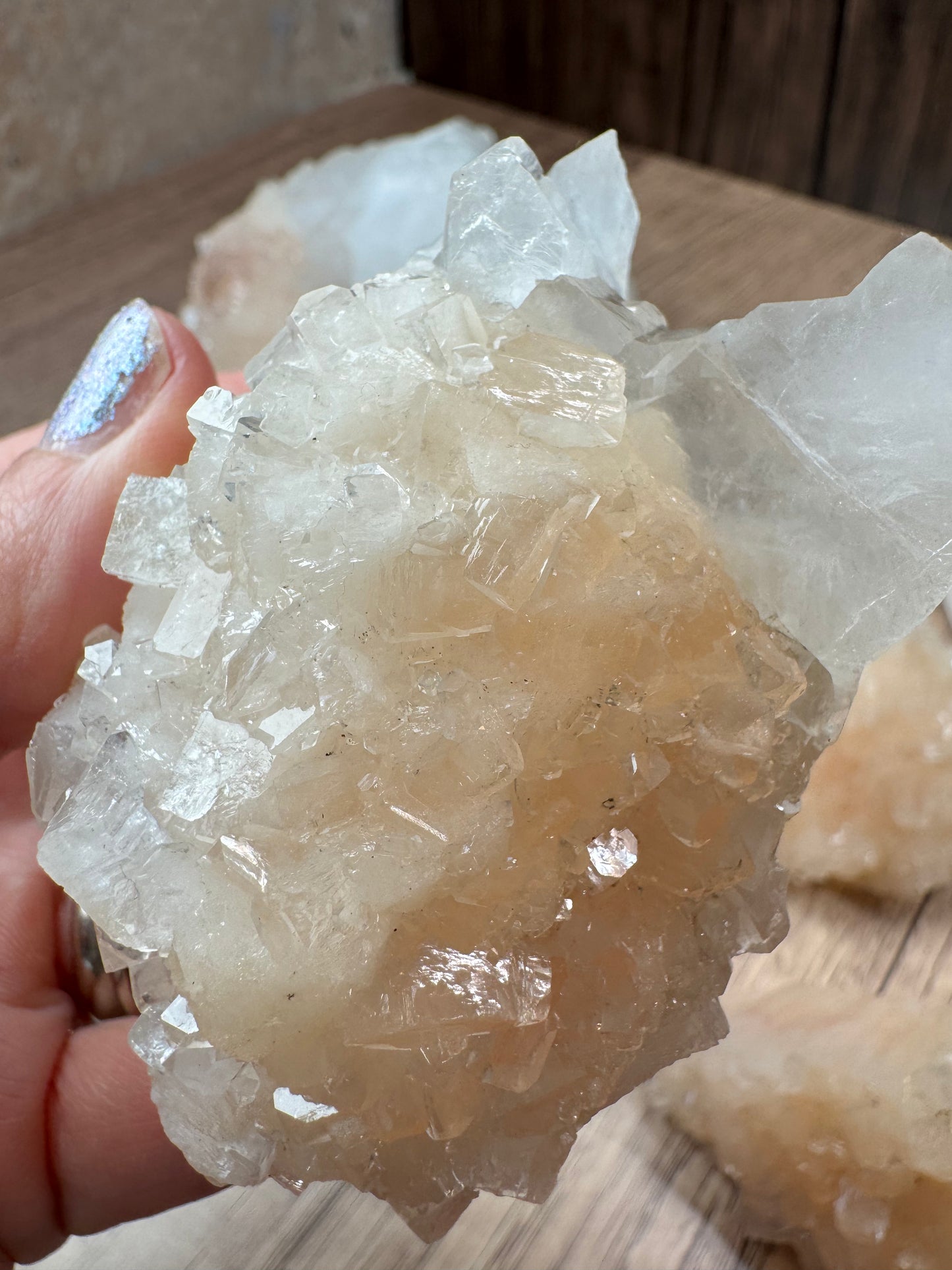 Blush Pink Stilbite with Apophyllite — Lot B