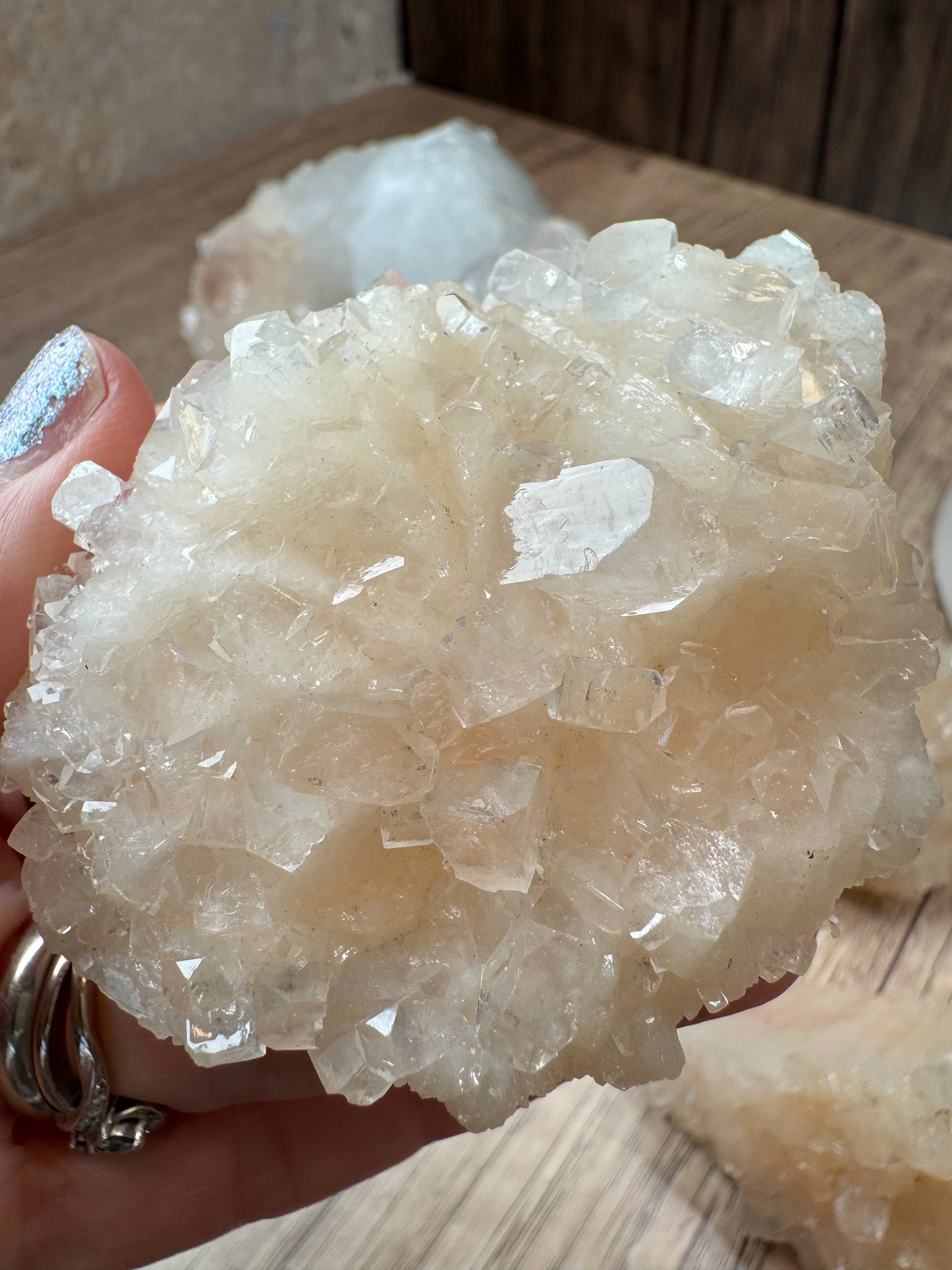 Blush Pink Stilbite with Apophyllite — Lot B