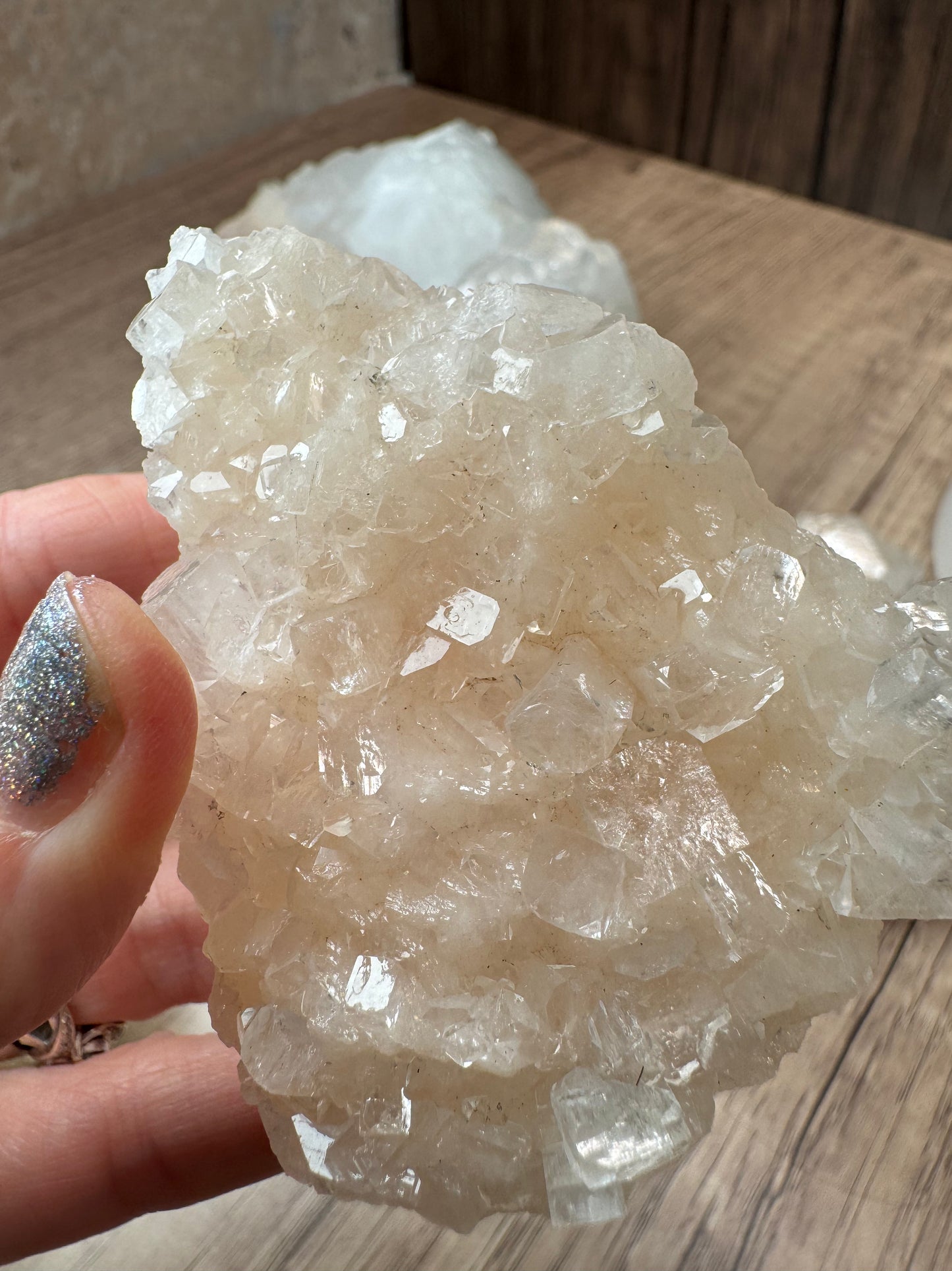 Blush Pink Stilbite with Apophyllite — Lot B