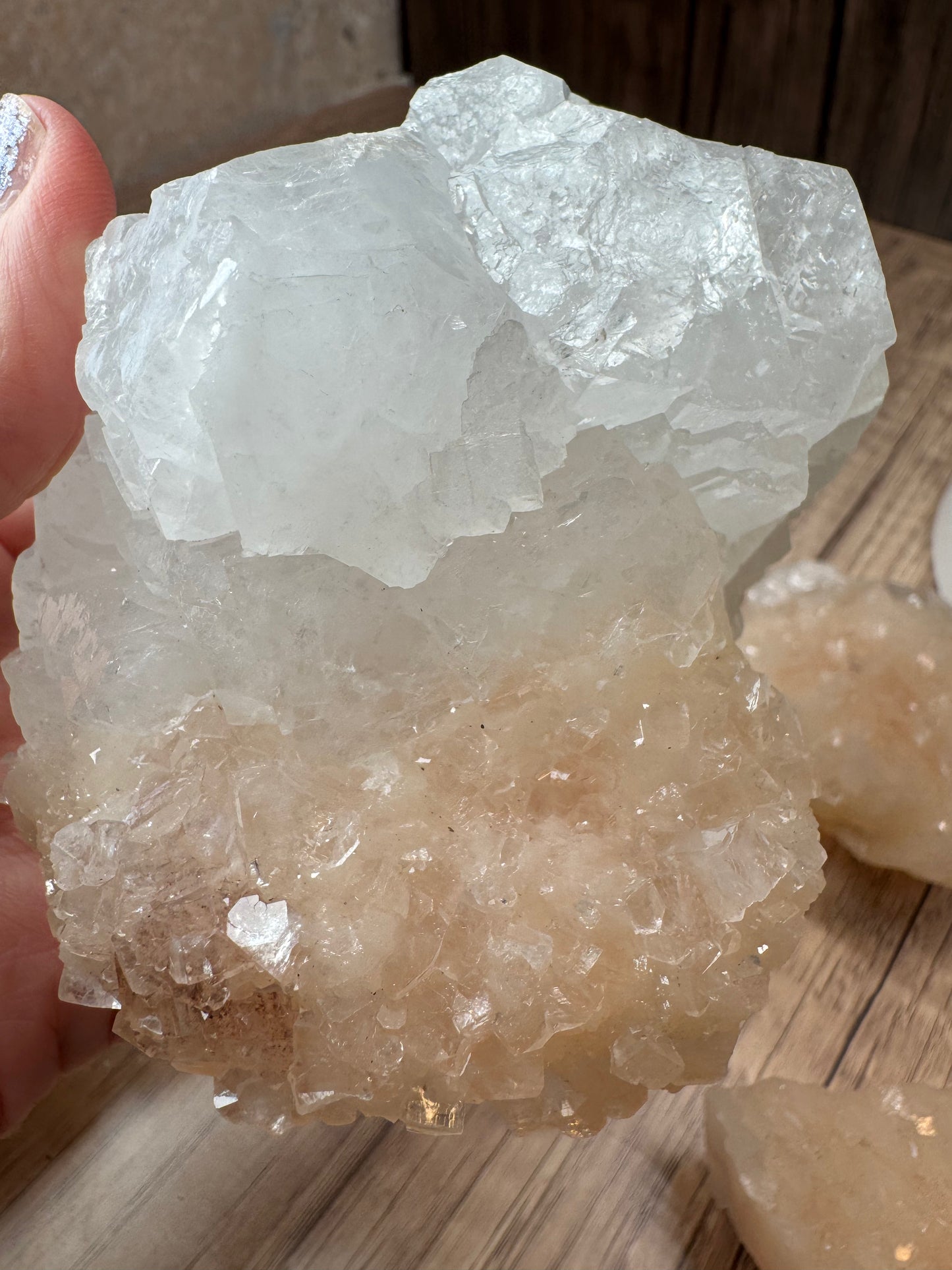 Blush Pink Stilbite with Apophyllite — Lot B